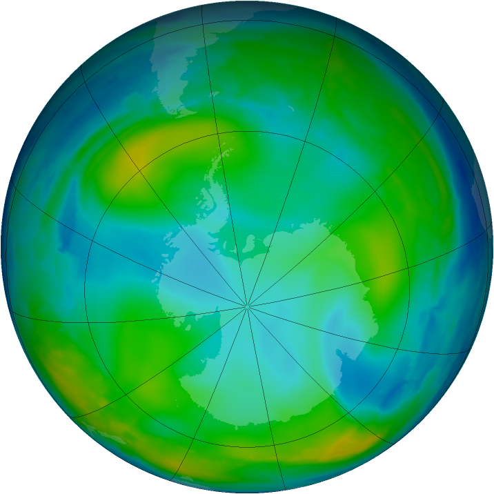 Antarctic ozone map for 26 June 2008